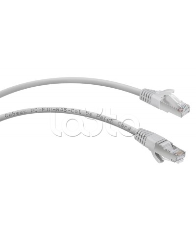 Патч-корд FTP, категория 5e, 1 м, экранированный, серый Cabeus PC-FTP-RJ45-Cat.5e-1m в Октябрьском Патчкорды (медные) Pintop.ru