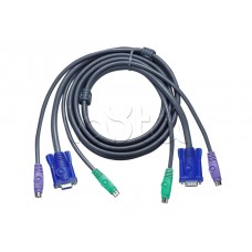 КВМ-кабель тонкий с интерфейсами PS/2, VGA (3м) ATEN 2L-5003P/C