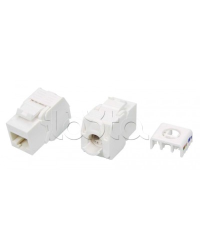 Вставка Keystone Jack RJ-45(8P8C) Hyperline KJ8-8P8C-C5e-180-TLS-WH в Октябрьском Модули Keystone Pintop.ru