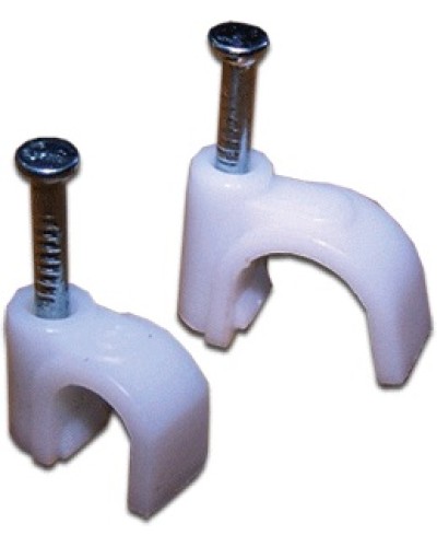 Клипса кабельная круглая, диаметр 6 мм, белая (100шт.уп) TWT TWT-CLR-06 в Октябрьском Держатели, клипсы, скобы Pintop.ru