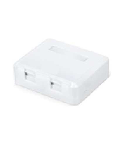 Корпус настенной розетки для установки 2-х вставок типа Keystone Jack, белый в Октябрьском Коммутационные изделия Pintop.ru