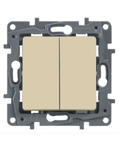 Выключатель двухклавишный 10 AX 250 В слоновая кость Etika Legrand 672302 в Октябрьском Аксессуары для кабель-канала Pintop.ru