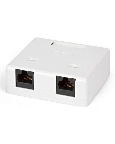 Розетка компьютерная RJ-45(8P8C) Hyperline SB1-2-8P8C-C6-WH в Октябрьском Розетки компьютерные и телефонные Pintop.ru