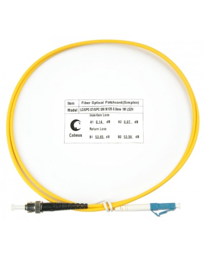 Шнур оптический simplex LC-ST 9/125 sm 1м LSZH Cabeus FOP(s)-9-LC-ST-1m в Октябрьском Патч-корды оптические Pintop.ru