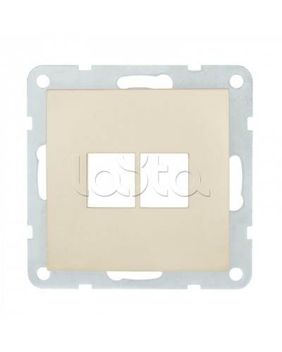 Накладка с суппортом розетки комп. и телеф. на 2 входа (бежевый матовый) БЕЗ механизма LK80 Экопласт (846202-0 в Октябрьском Розетки компьютерные и телефонные Pintop.ru